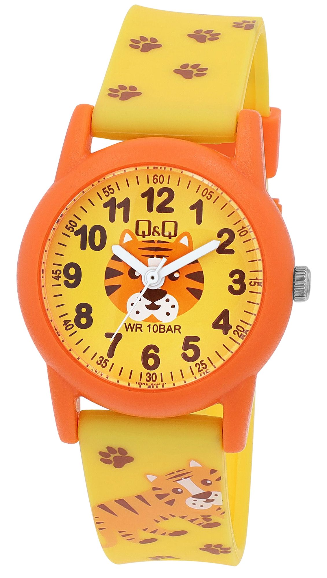 Q&amp;Q kinderhorloge met siliconen band, "Tiger", 10 bar
