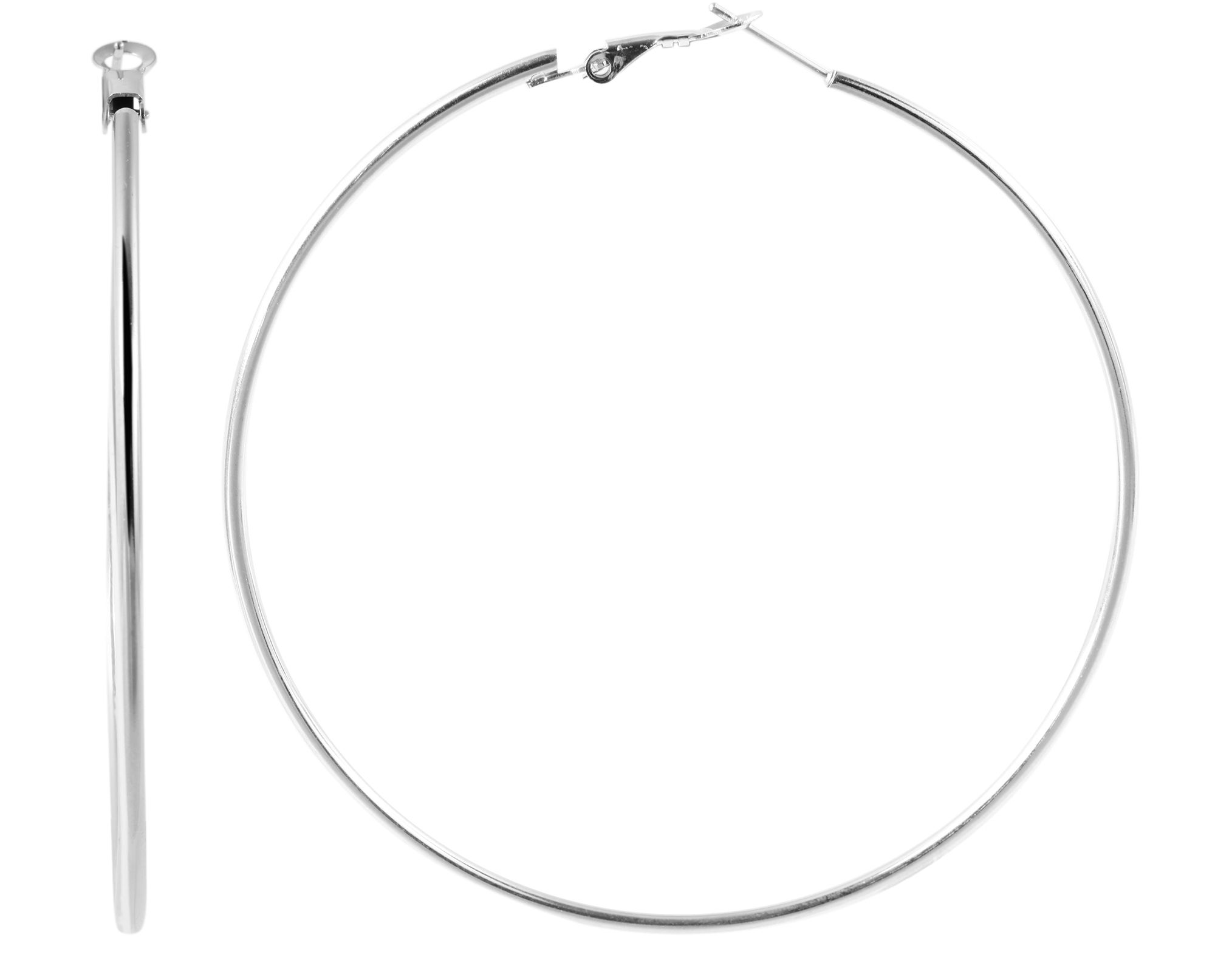 Akzent Creolen aus Edelstahl in Silberfarbig, Durchmesser 70mm