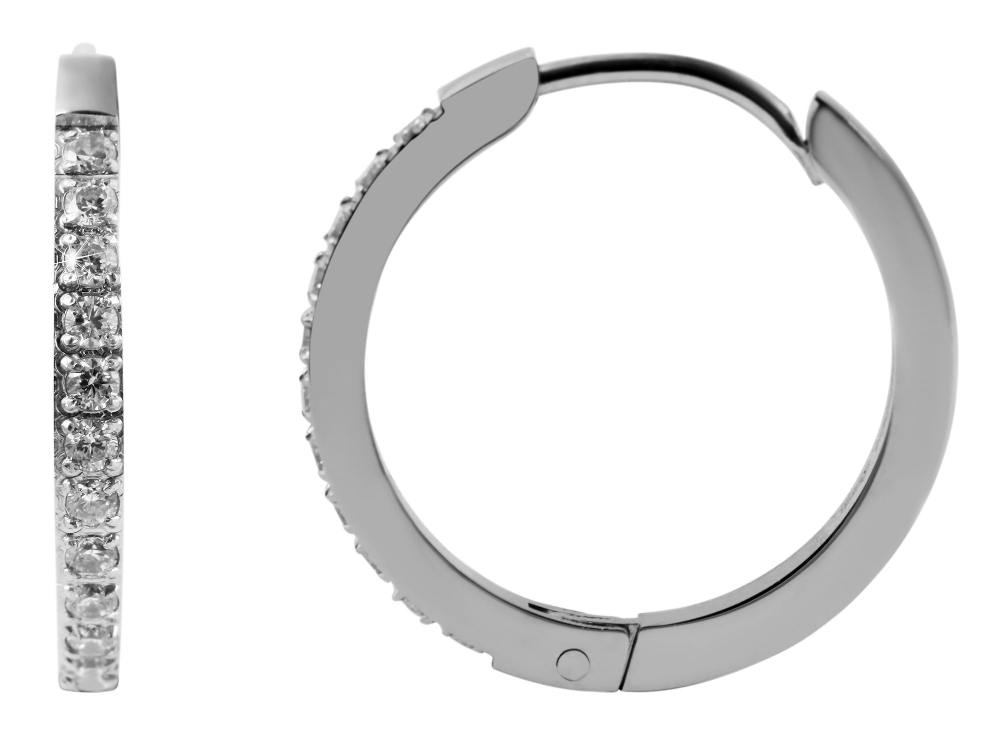 "Mimi" roestvrijstalen oorring, zilverkleurig, Ø 16 mm, zilverkleurig