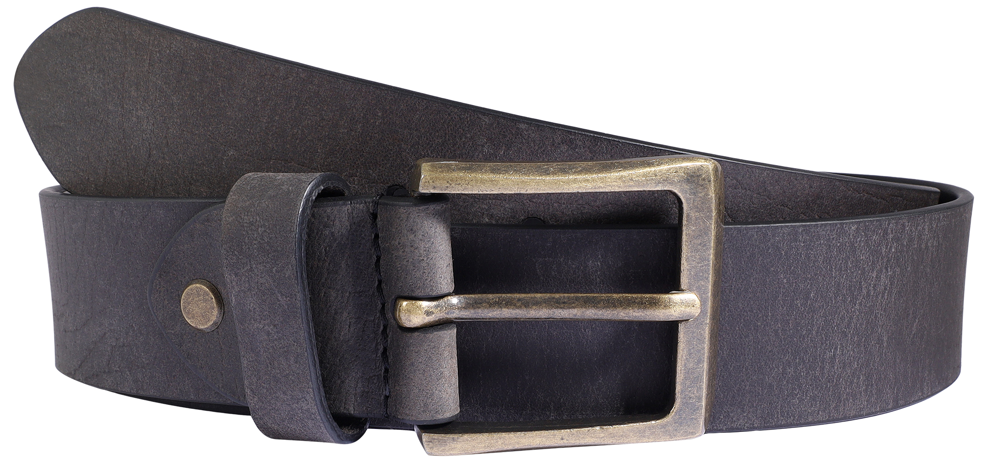 Leonardo Verrelli Echtleder Gürtel, dunkelgrau, kürzbar,  110 cm
