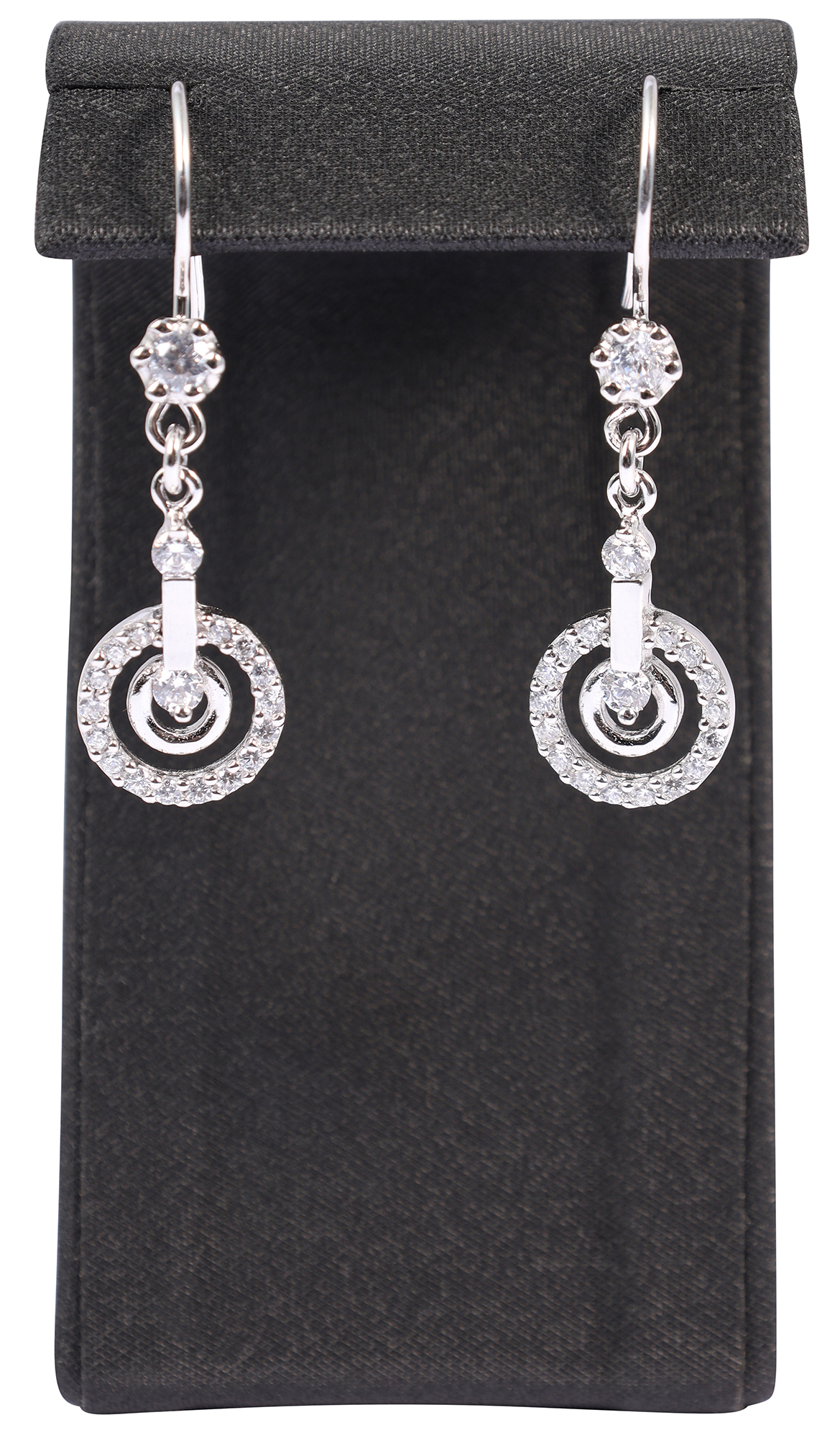 Aufsteller für Ohrhänger/ Creolen, PU-Überzug/ Metall, schwarz