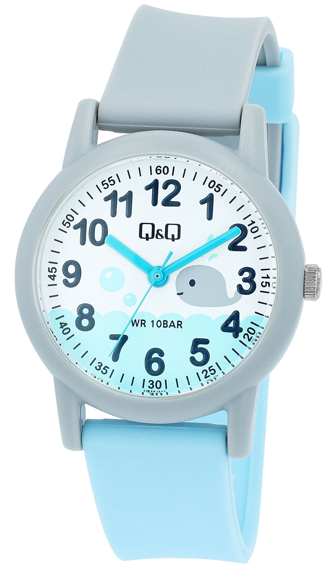Q&Q Kinderuhr mit Resinarmband, "Wal", 10 ATM