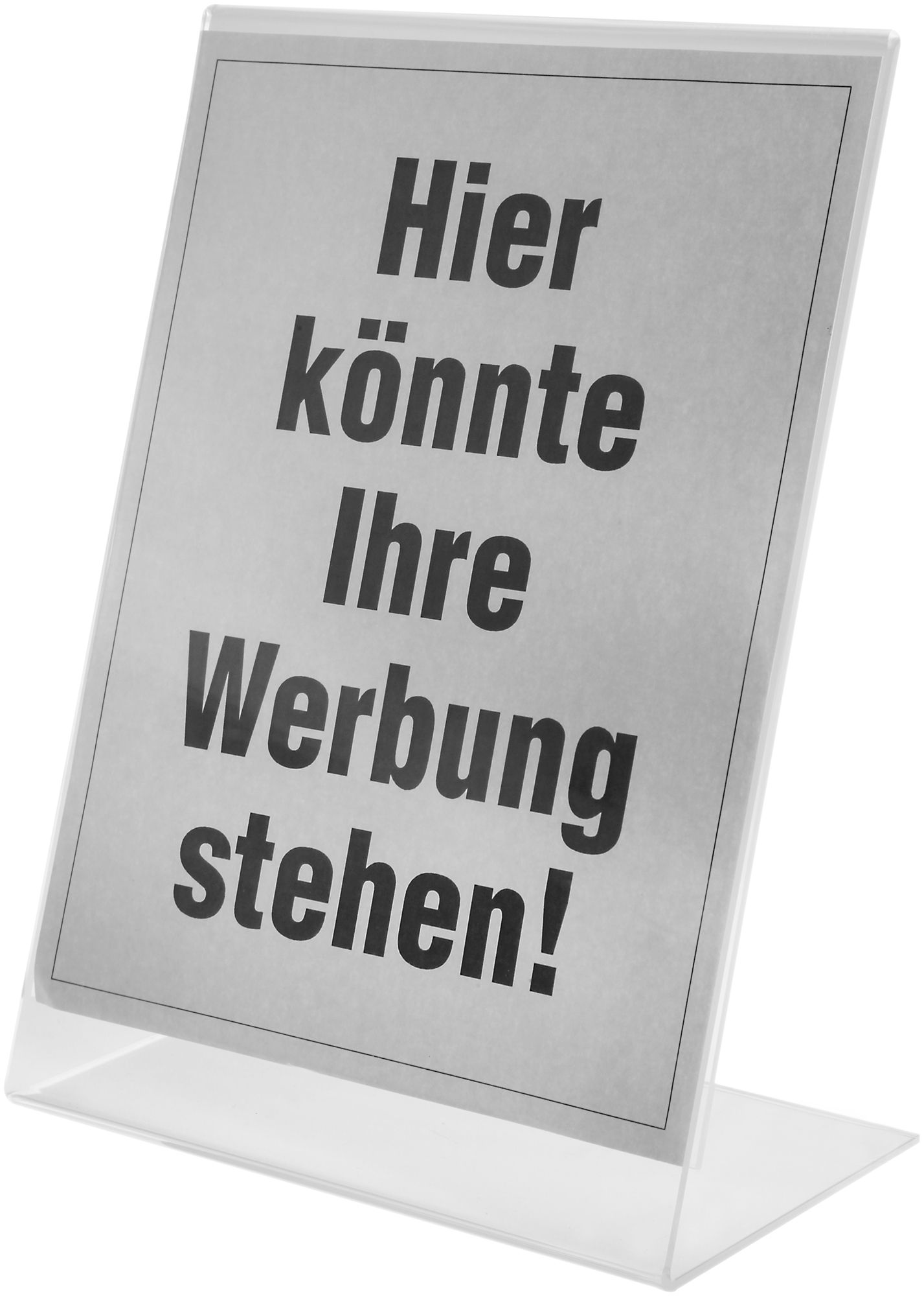 Reclamedisplay, transparant, staand formaat, DIN A5, 21,5 cm x 15 cm x 8,5 cm