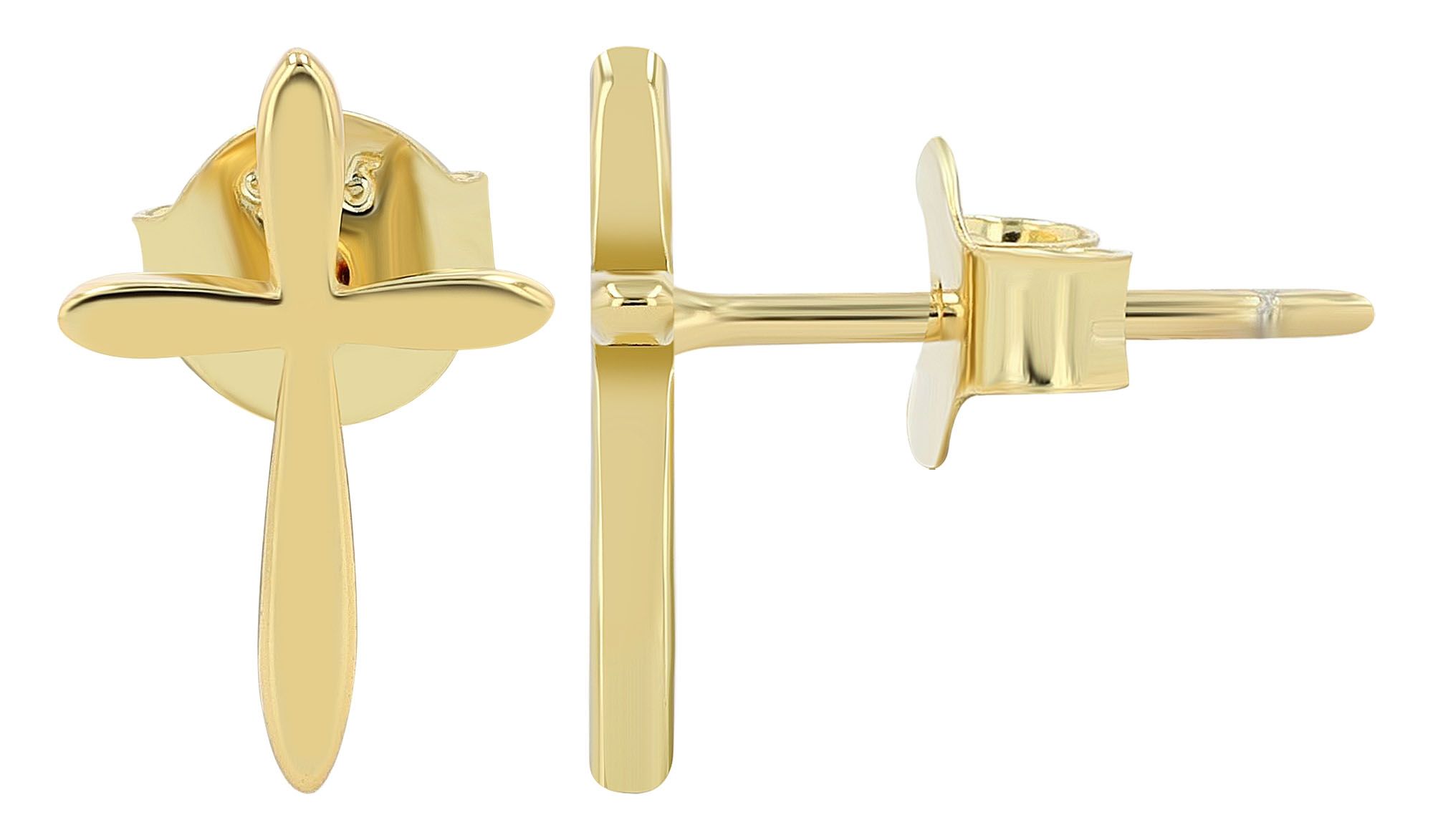 "Heba" - Kreuz, Ohrstecker aus 925er Echt Silber, Gold