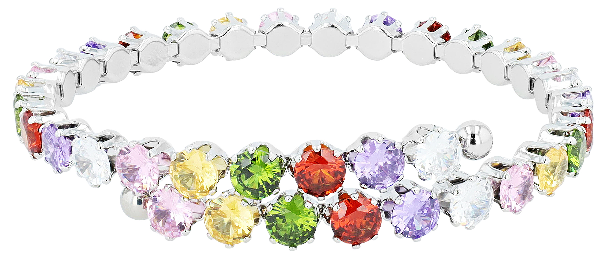 "Saoirse" Tennis-Armreifen, Edelstahl, bunt