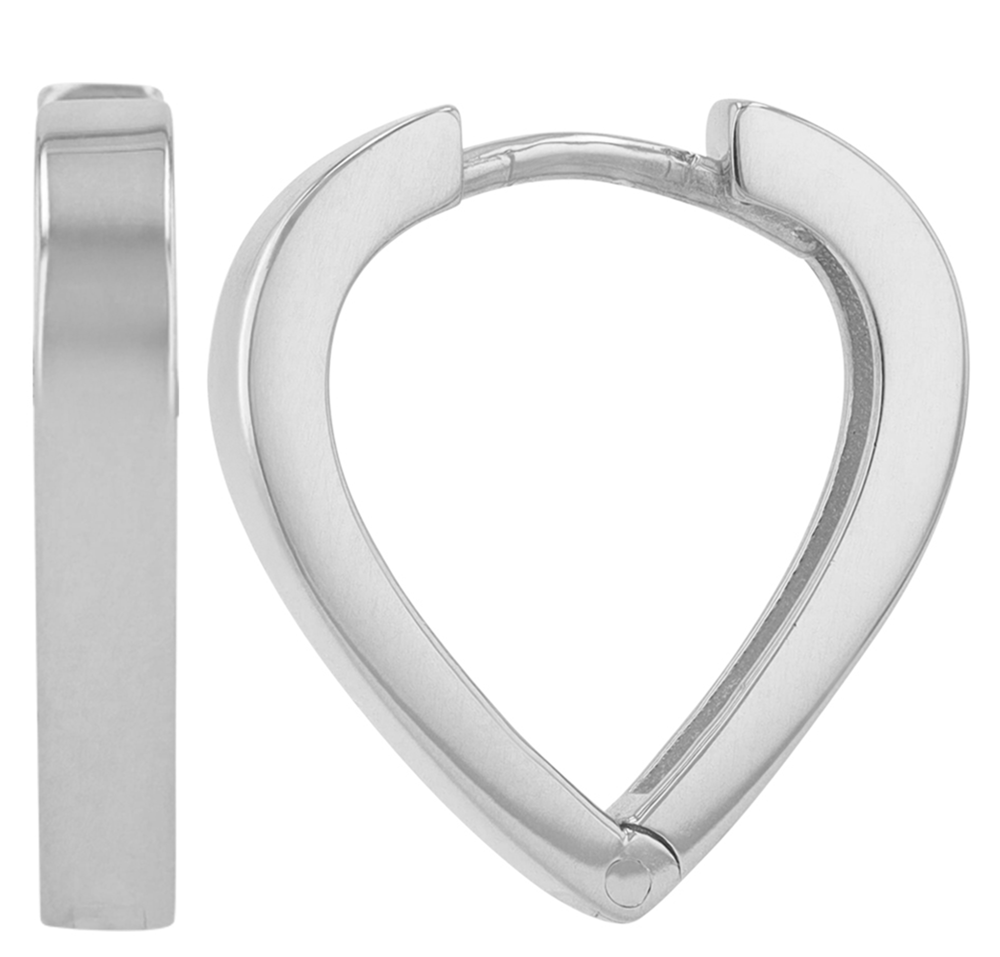 "Xyra" 925/- echt zilveren hoepel oorbellen, V-vorm/ afgerond, zilverkleurig gerhodineerd