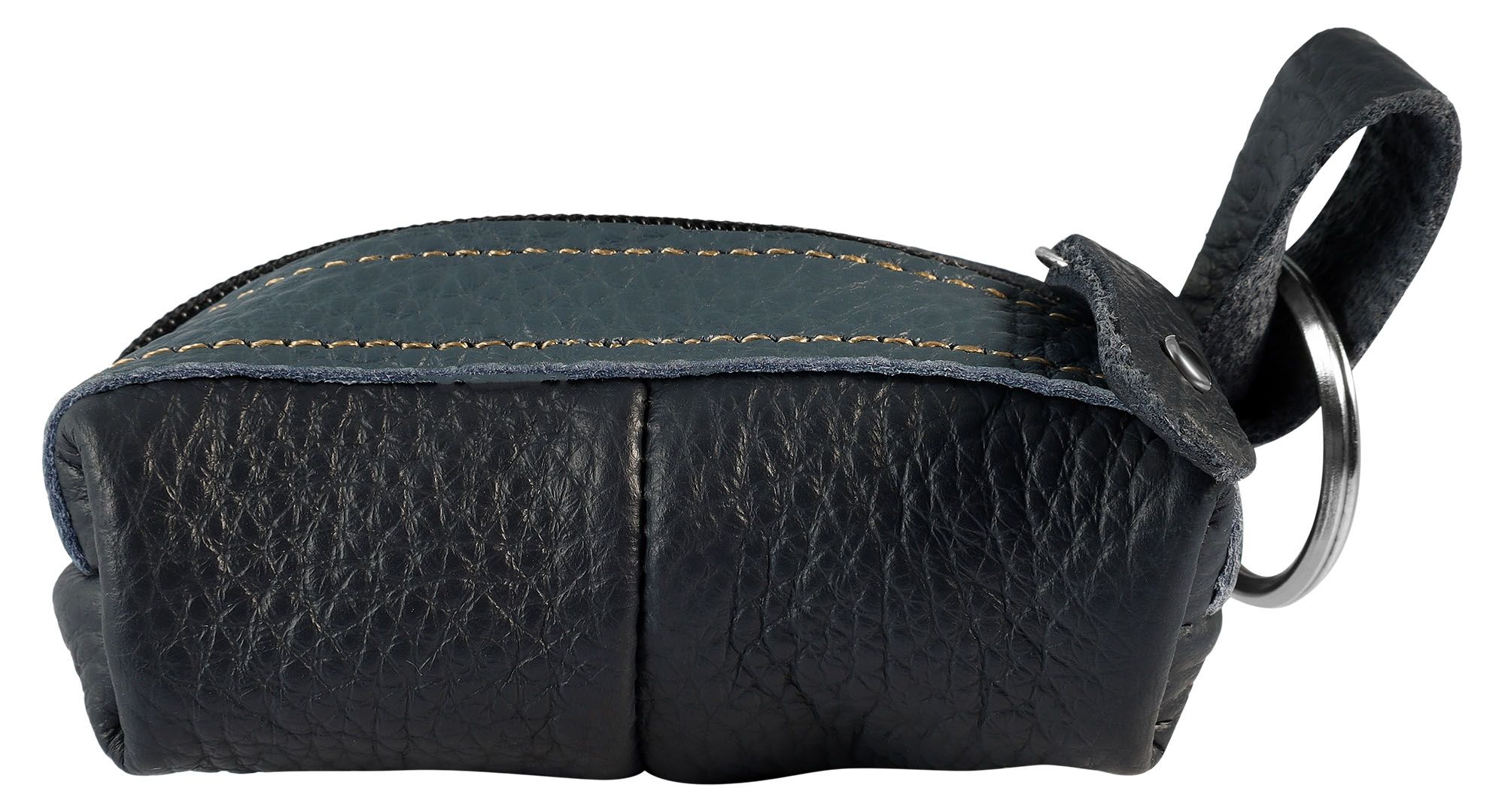 Excellanc Schlüsselbeutel aus Echtleder, dunkelblau