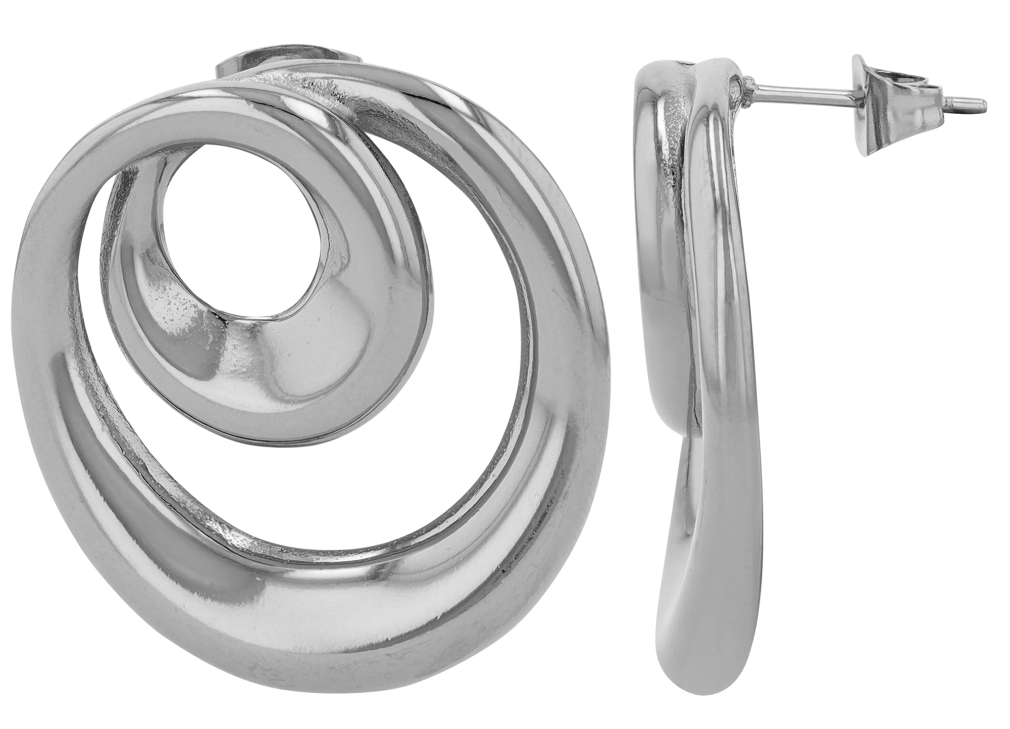 "Dunja" roestvrijstalen oorbellen, statement, zilverkleurig