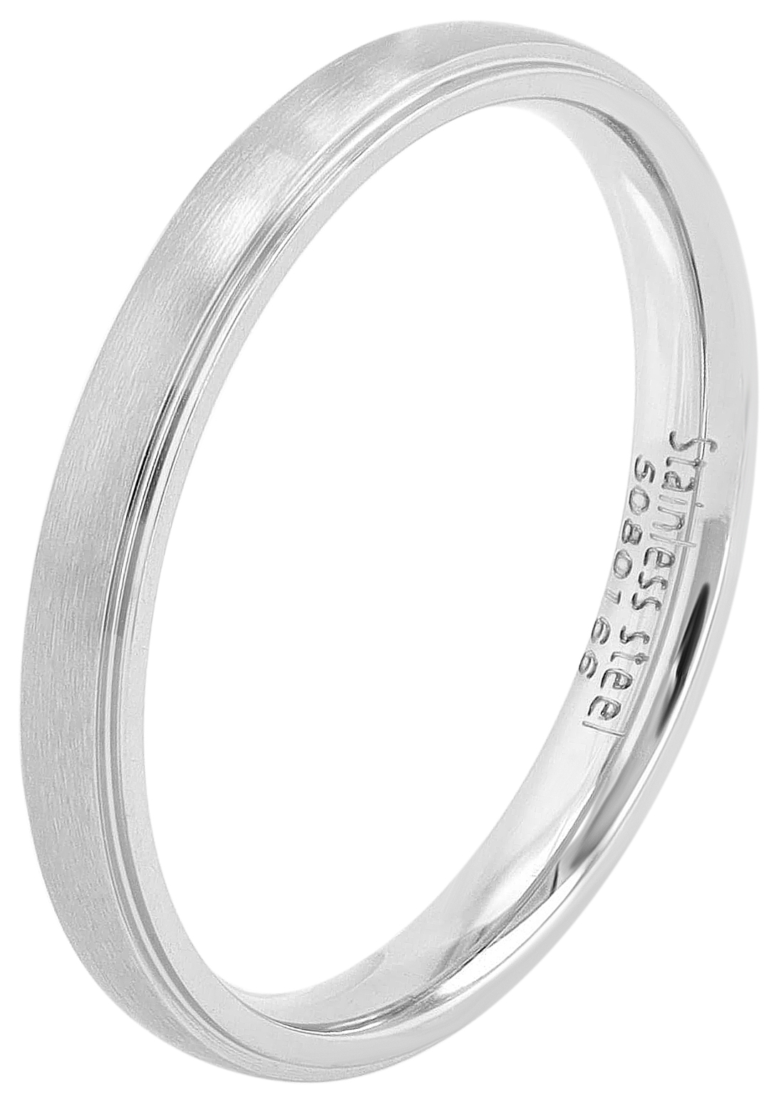 "Elegant Simplicity" Herren-Partnerring aus Edelstahl, Gr. 66