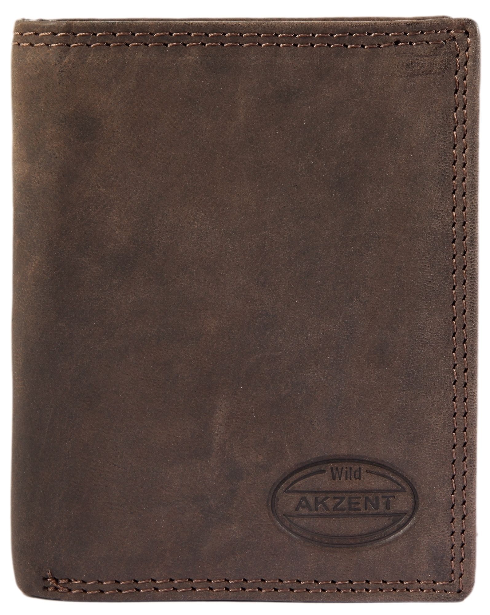 Akzent Herren Geldbörse aus Echtleder in braun. Format 10 x 12 cm.