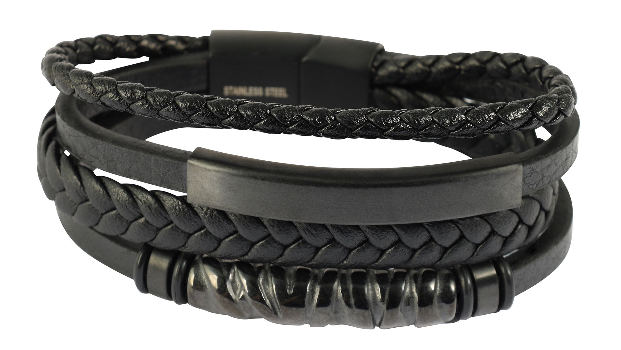 "Nicol" 23 cm, Armband aus Lederimitat mit Gravurplatte, VE-4