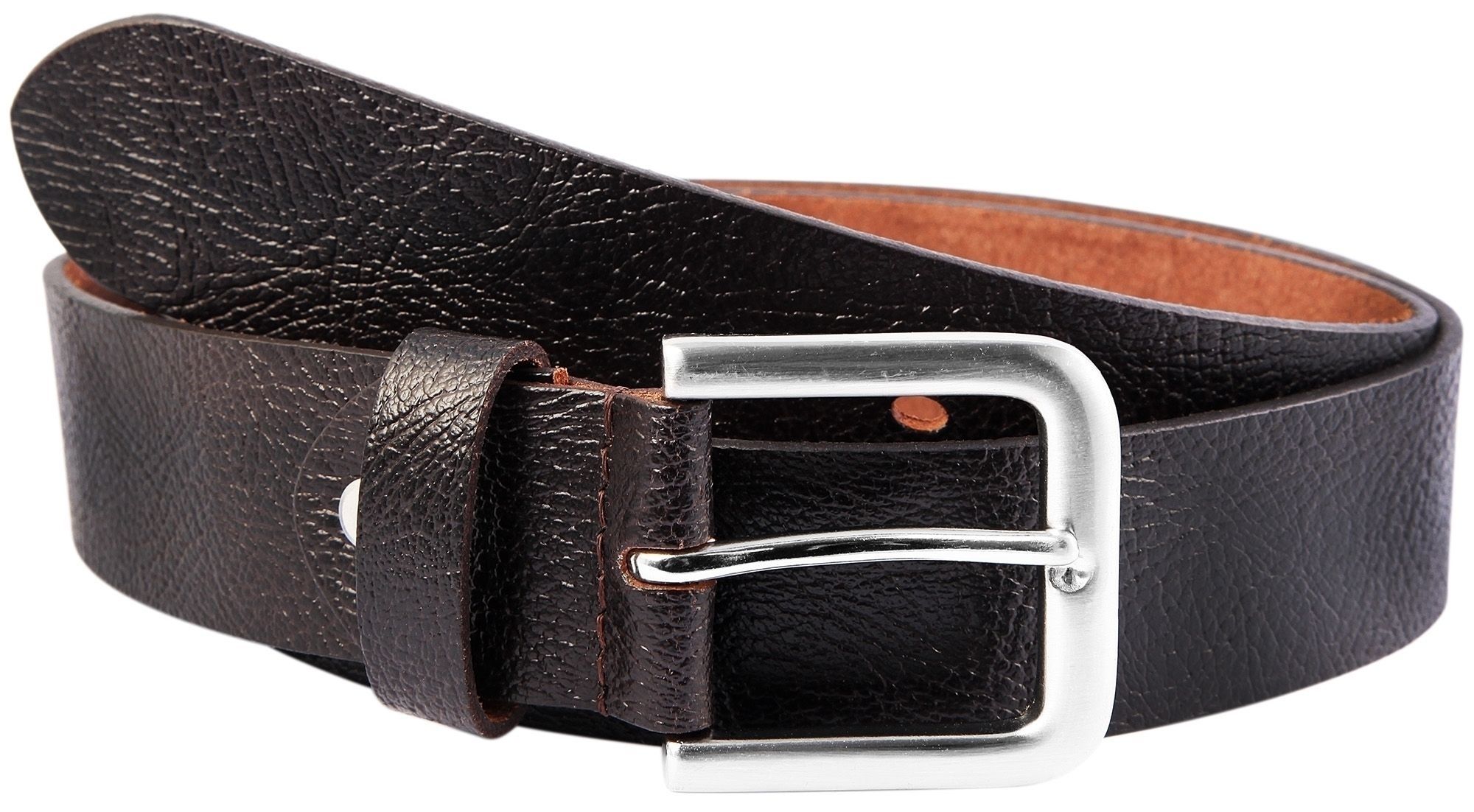 Leonardo Verrelli riem van echt leer, bruin, inkortbaar, 90 cm