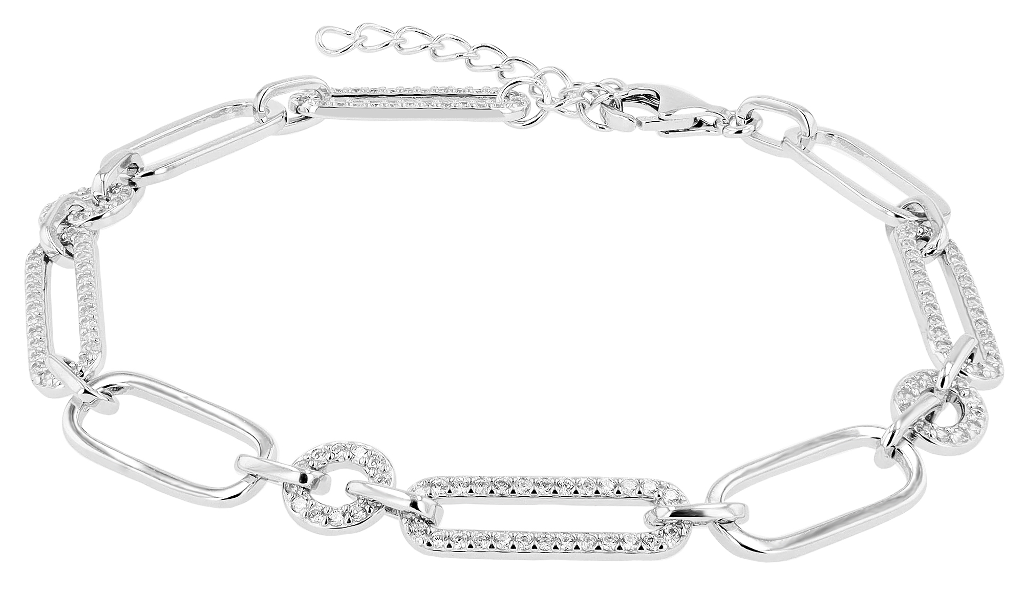 "Lily", 925/- Echt Silber Armband mit Zirkonia, silberfarben rhodiniert
