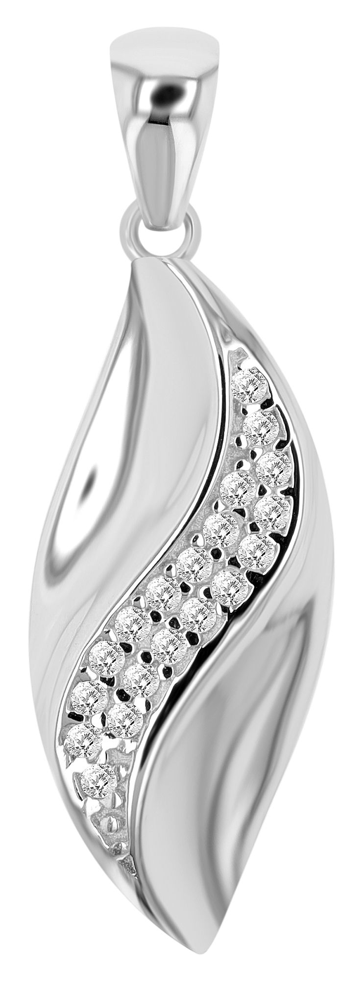 333/- Gold Anhänger "Ebba" mit Zirkoniabesatz ohne Kette, 8 Karat, Weißgold