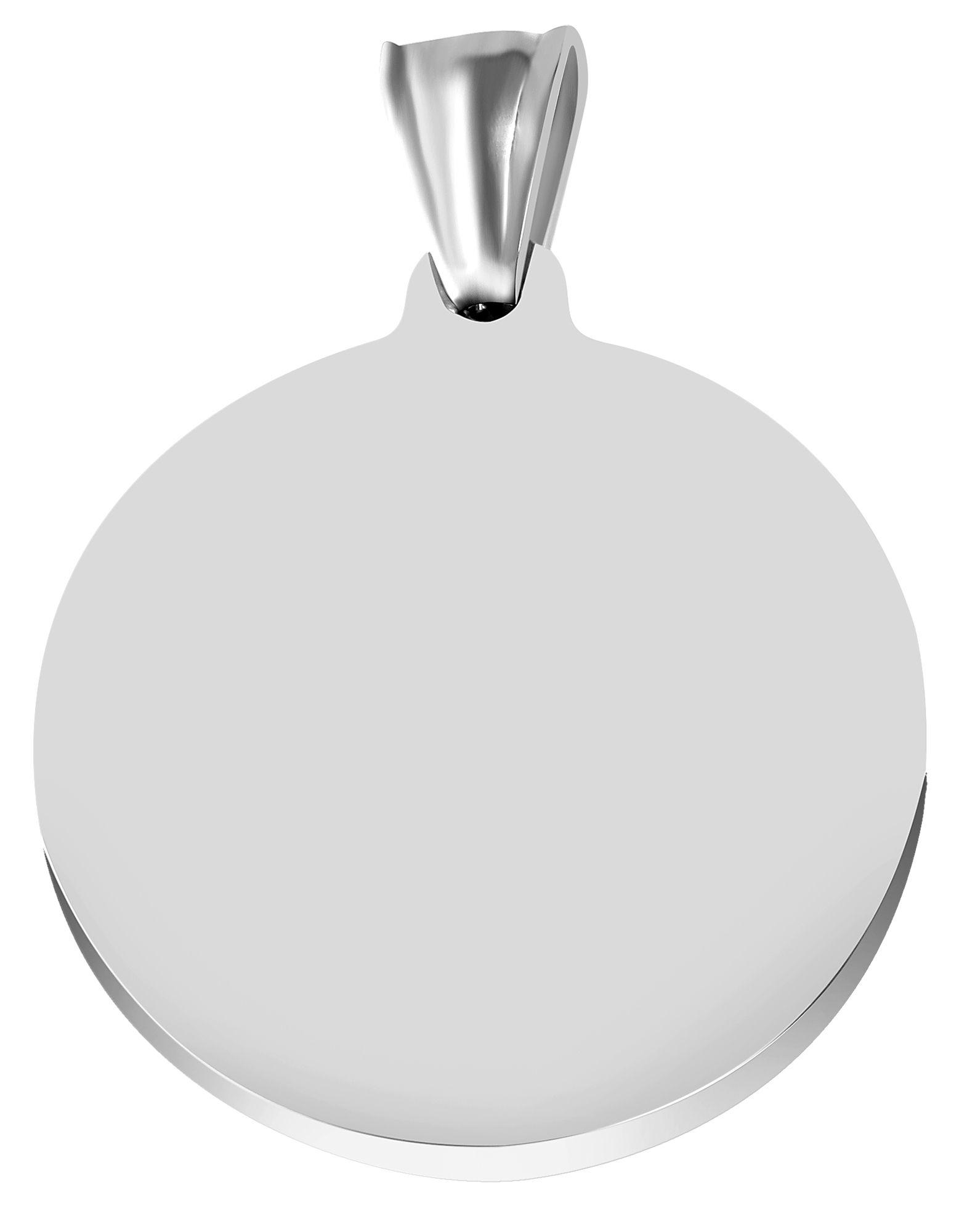 Accent hanger van roestvrij staal, rond, graveerbaar, zilverkleurig