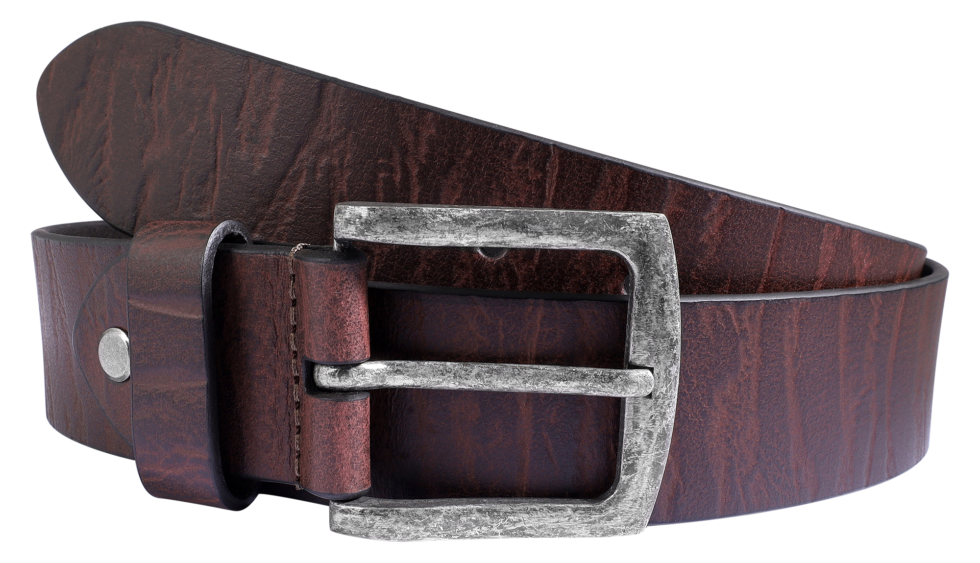 Leonardo Verrelli Echtleder Gürtel, braun, kürzbar, 130 cm