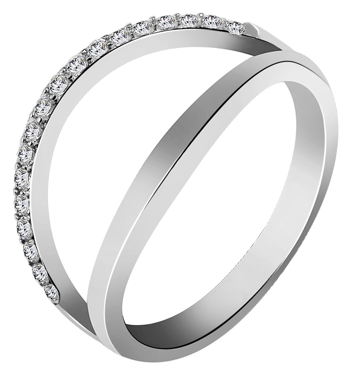 925/- echt zilveren ring "Jannike" met zirkonia, 2-delig, 925/gerhodineerd, maat 48