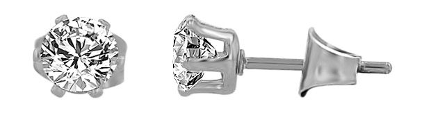 Akzent Ohrstecker "Zane" aus Edelstahl, Zirkoniabesatz Ø 5 mm, silberfarben