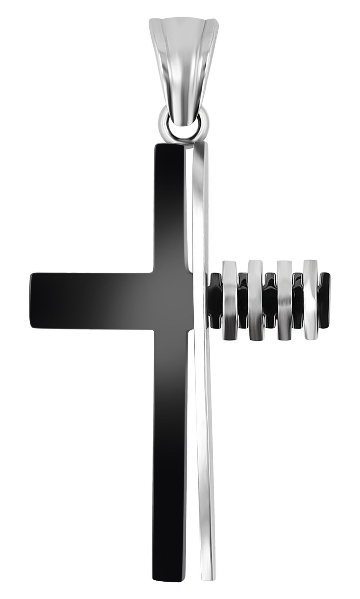 "Alista" Edelstahl Anhänger, Kreuz, bicolor