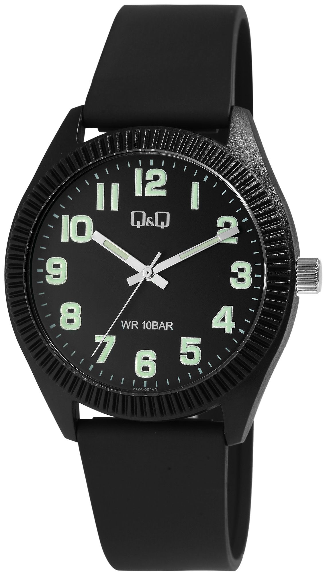 Q&Q Herrenuhr mit Silikonarmband, Ø 41 mm, schwarz