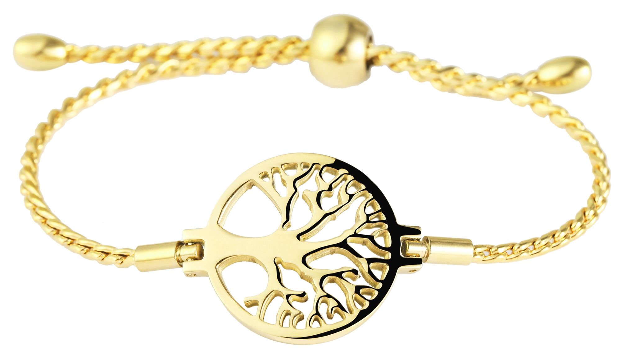 Akzent Kettenarmband aus Edelstahl, goldfarbig, 20 cm