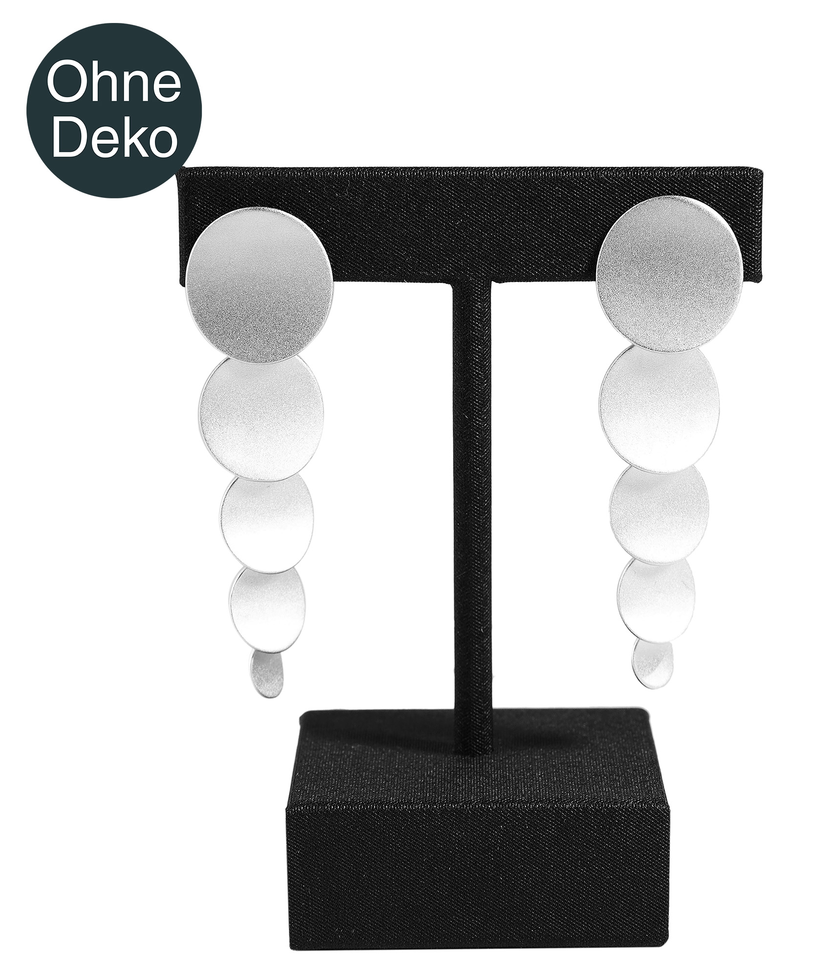 Houder voor oorbellen/ creolen (Soft decoratieve serie), PU-bekleed, 8 cm, zwart