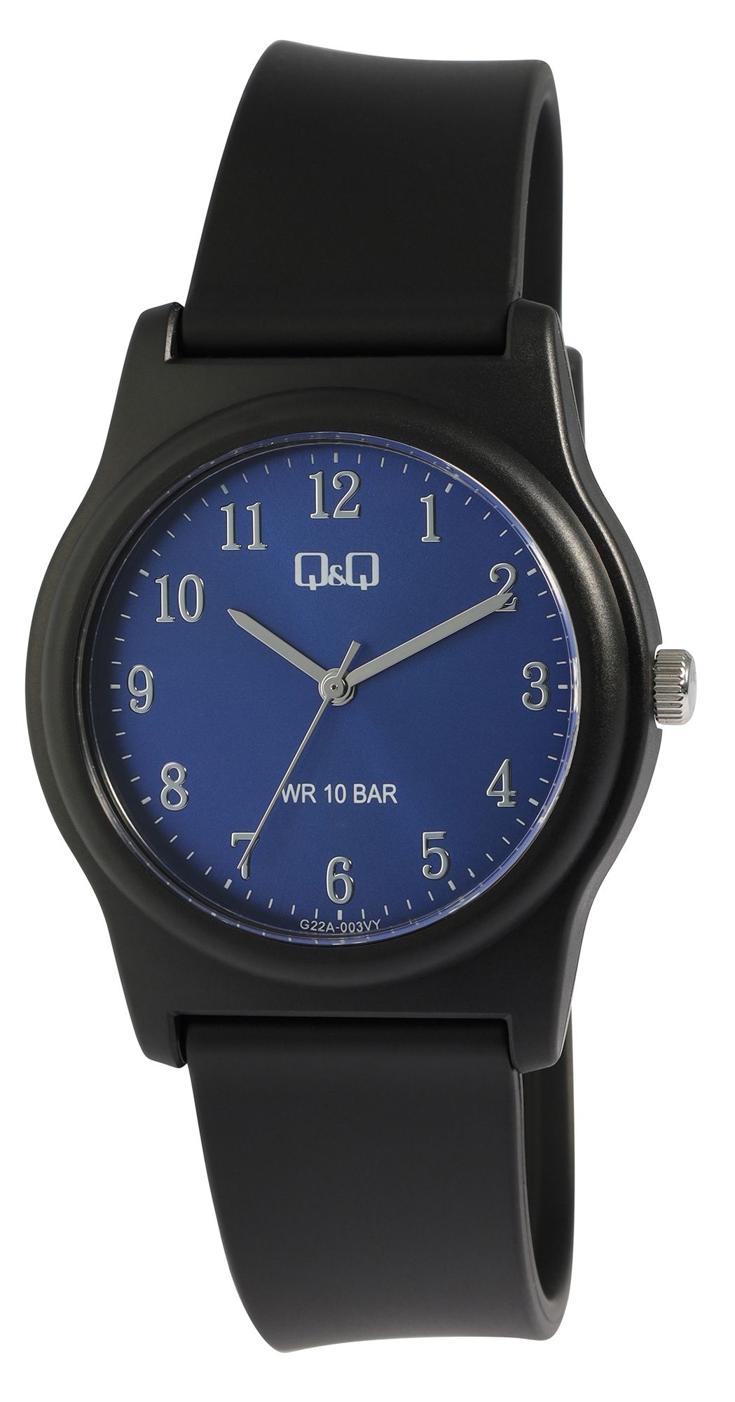 Q&Q Uhr für Herren & Jugendliche, , Ø 38 mm, schwarz/ blau