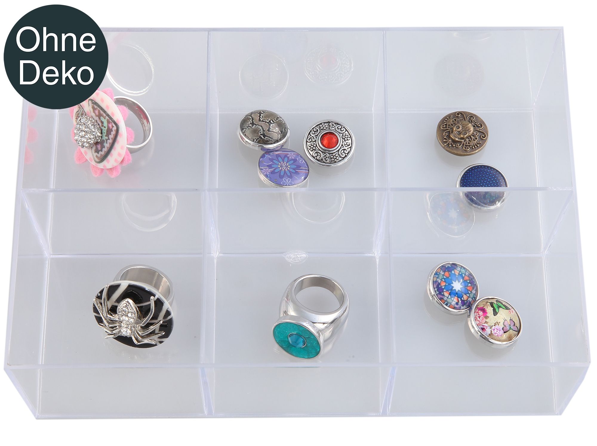 Sortierkasten, transparent, 6 Fächer