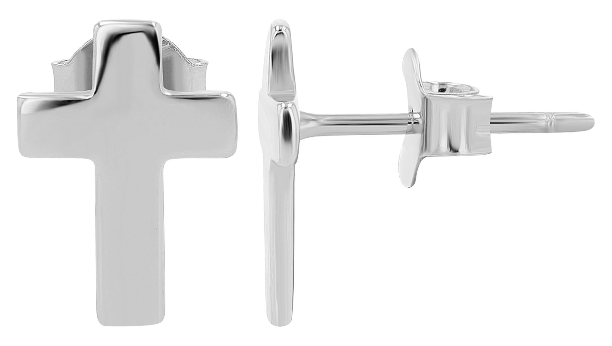 "Judith" - Kreuz Ohrstecker, 925er Echt Silber, silberfarben rhodiniert