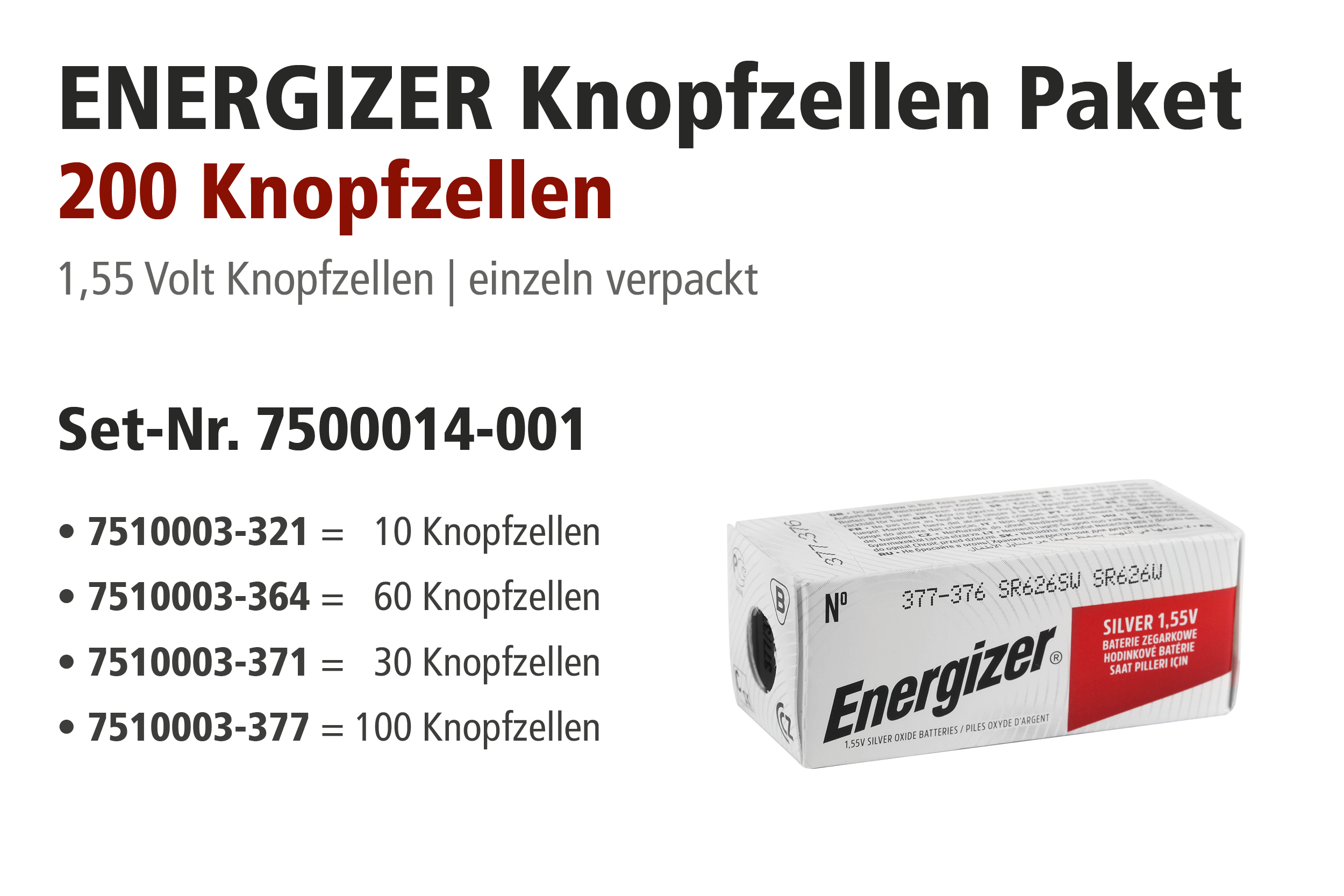 Energizer promotieverpakking knoopcellen
