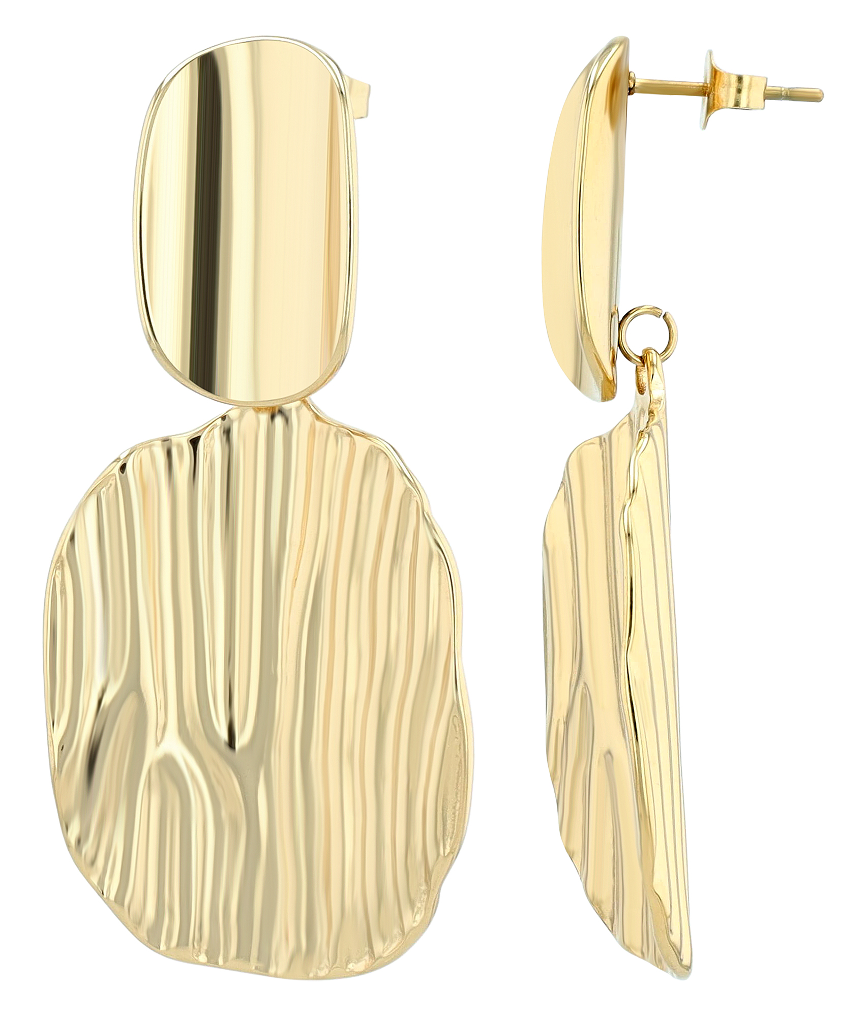 "Vangelia" Statement Ohrstecker/ Ohrhänger, Edelstahl goldfarben