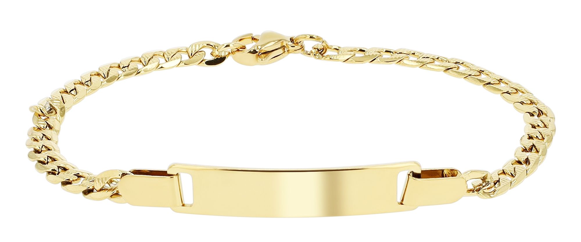 "Casey" Edelstahl Armband/ Panzerarmband 18 cm, Gravurplatte, goldfarben