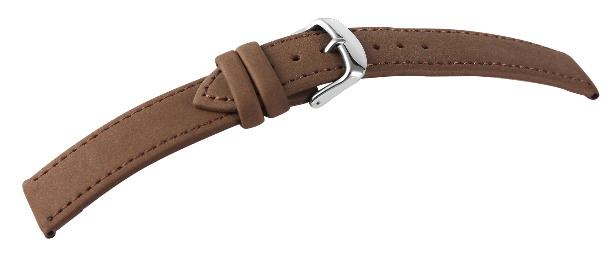 Echtleder Uhrenarmband, braun, flach, 20 mm