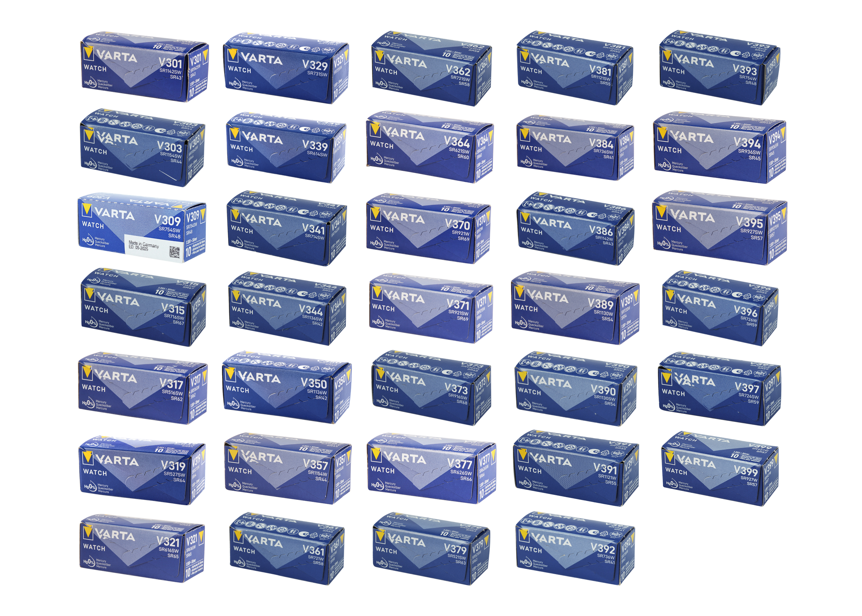 Varta Batterie Silberoxid Knopfzellen - VE 10 Stück - V301-V399