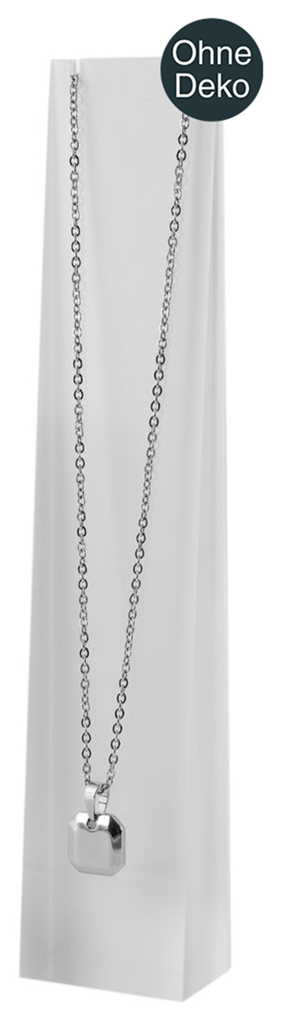 Displaystandaard voor kettingen, kunststof, transparant, 4 cm x 2,7 cm x 20 cm, 2 stuks