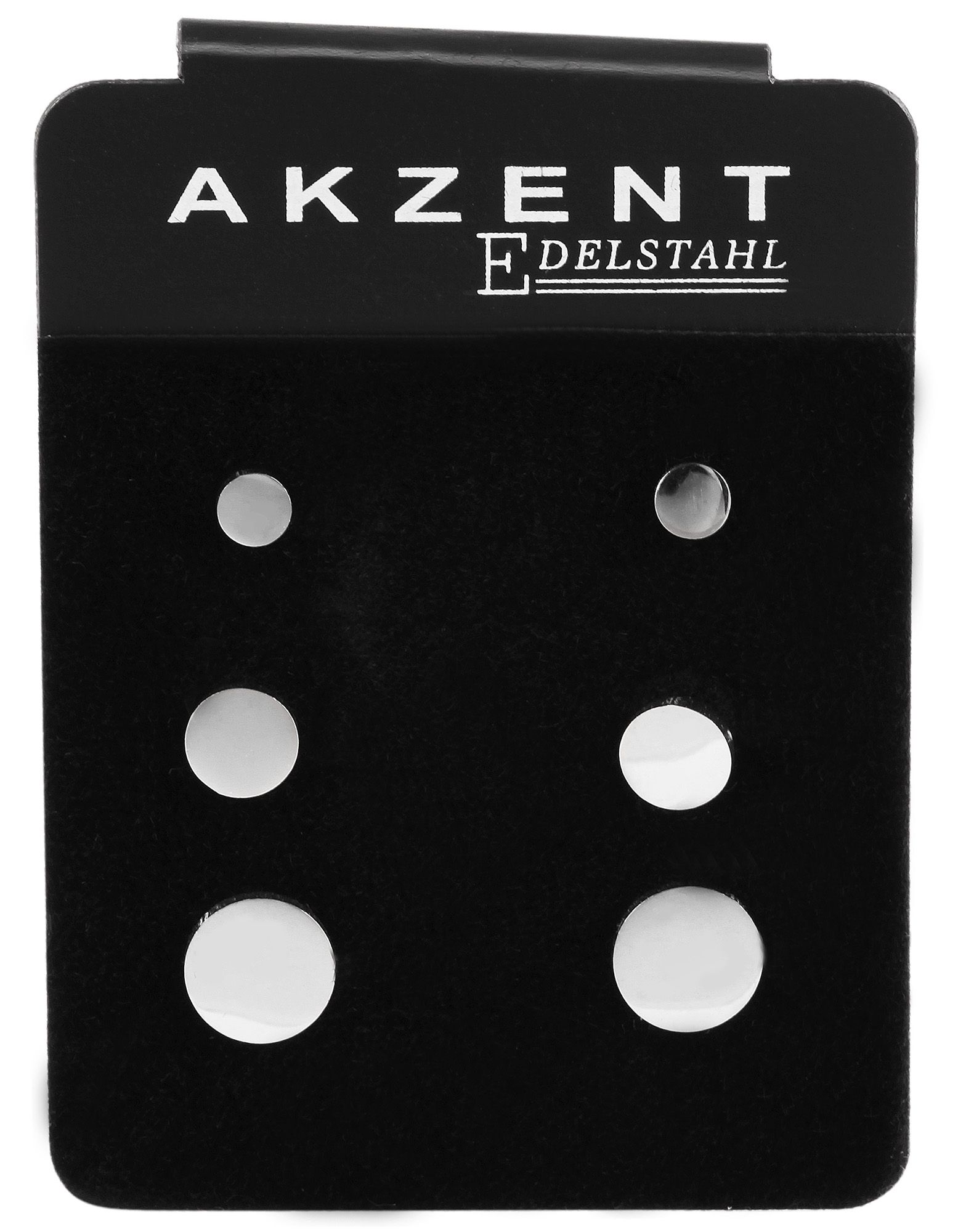 "Abby", accent oorbellen van roestvrij staal in een set van 3, rond, zilverkleurig