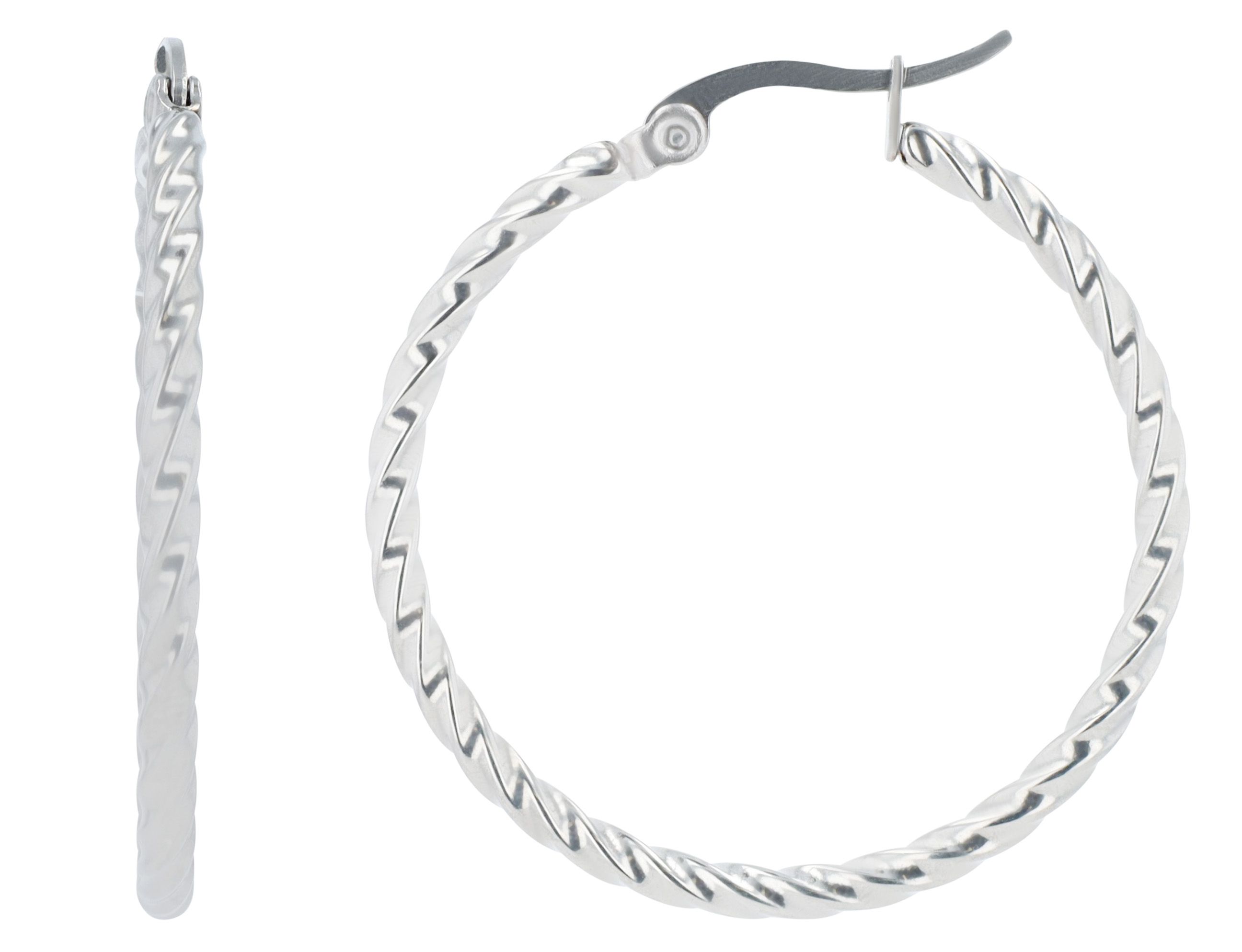 Akzent Edelstahl-Creolen, silberfarben