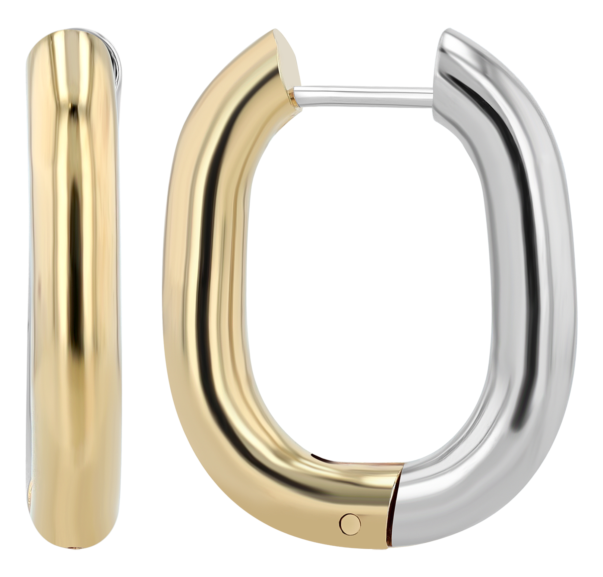 "Aditi" ovale Creole aus Edelstahl, bicolor (silberfarben/ goldfarben)