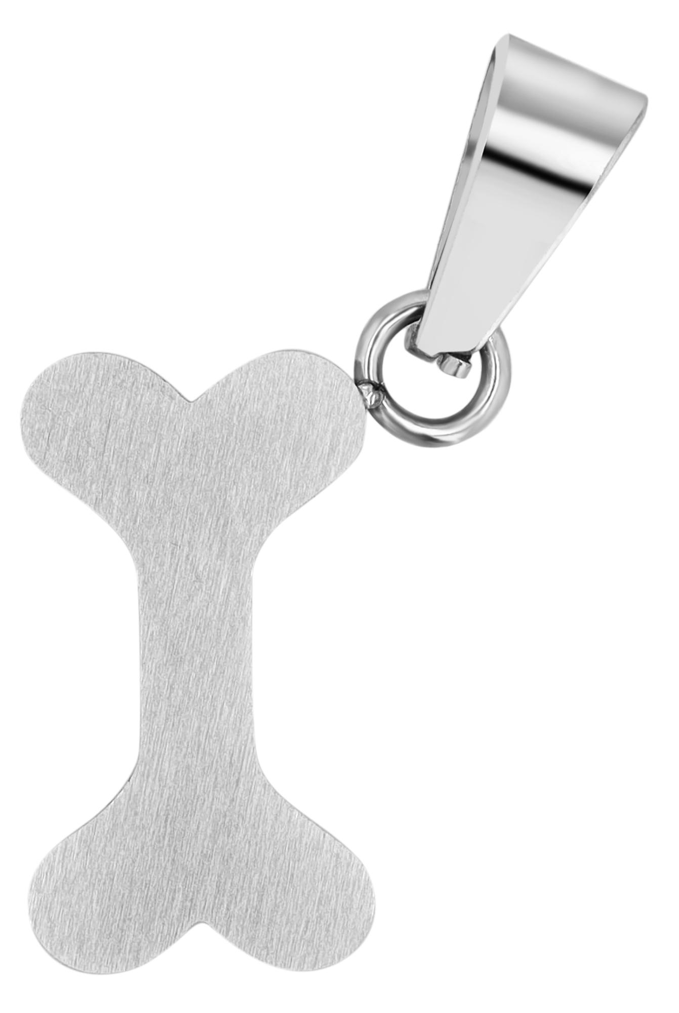 "Bello", Edelstahlanhänger, Knochen, gebürstet, silberfarbig