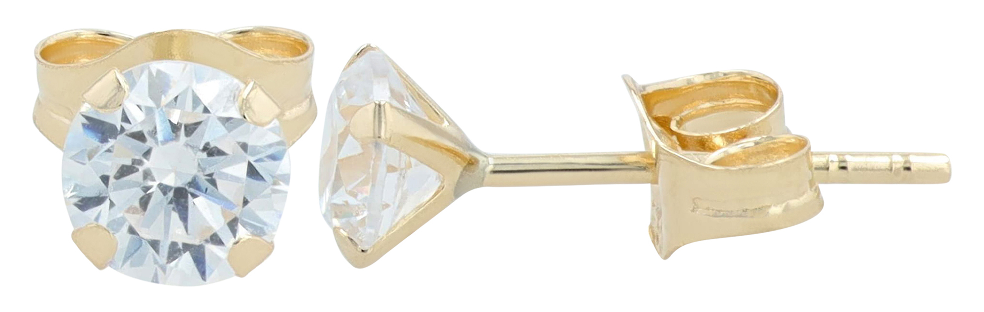 333/- Echt goud "Maura" oorknopjes, zirkonia Ø 4 mm, geelgoud, 8 karaat