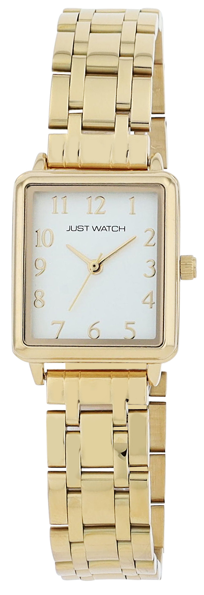 Just Watch "Colette" Damenuhr mit Edelstahl Gliederarmband, Rechteckig, goldfarben