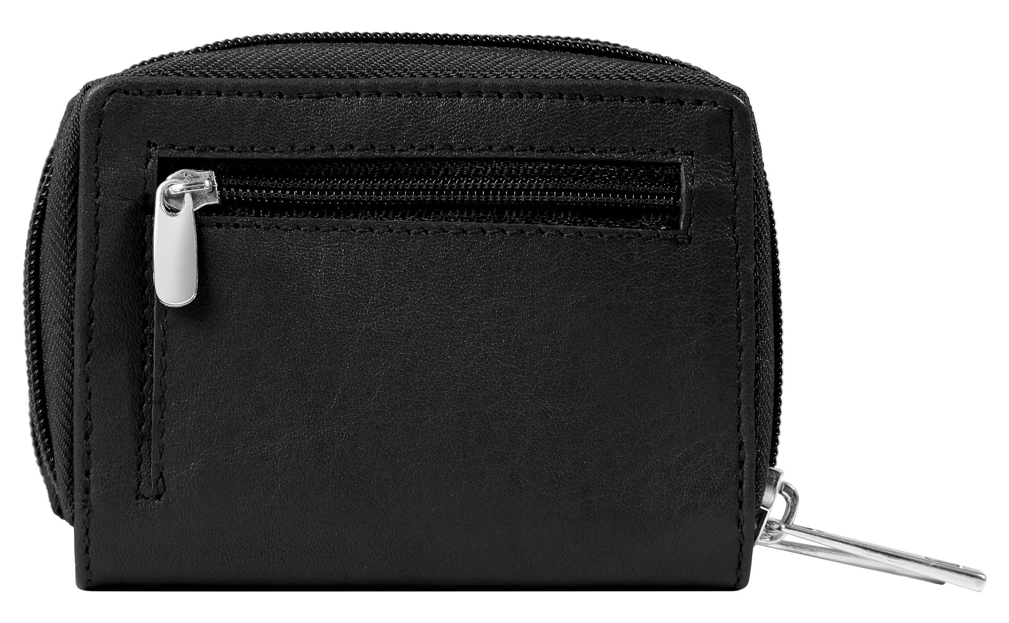 Leonardo Verrelli mini portemonnee van echt leer, zwart