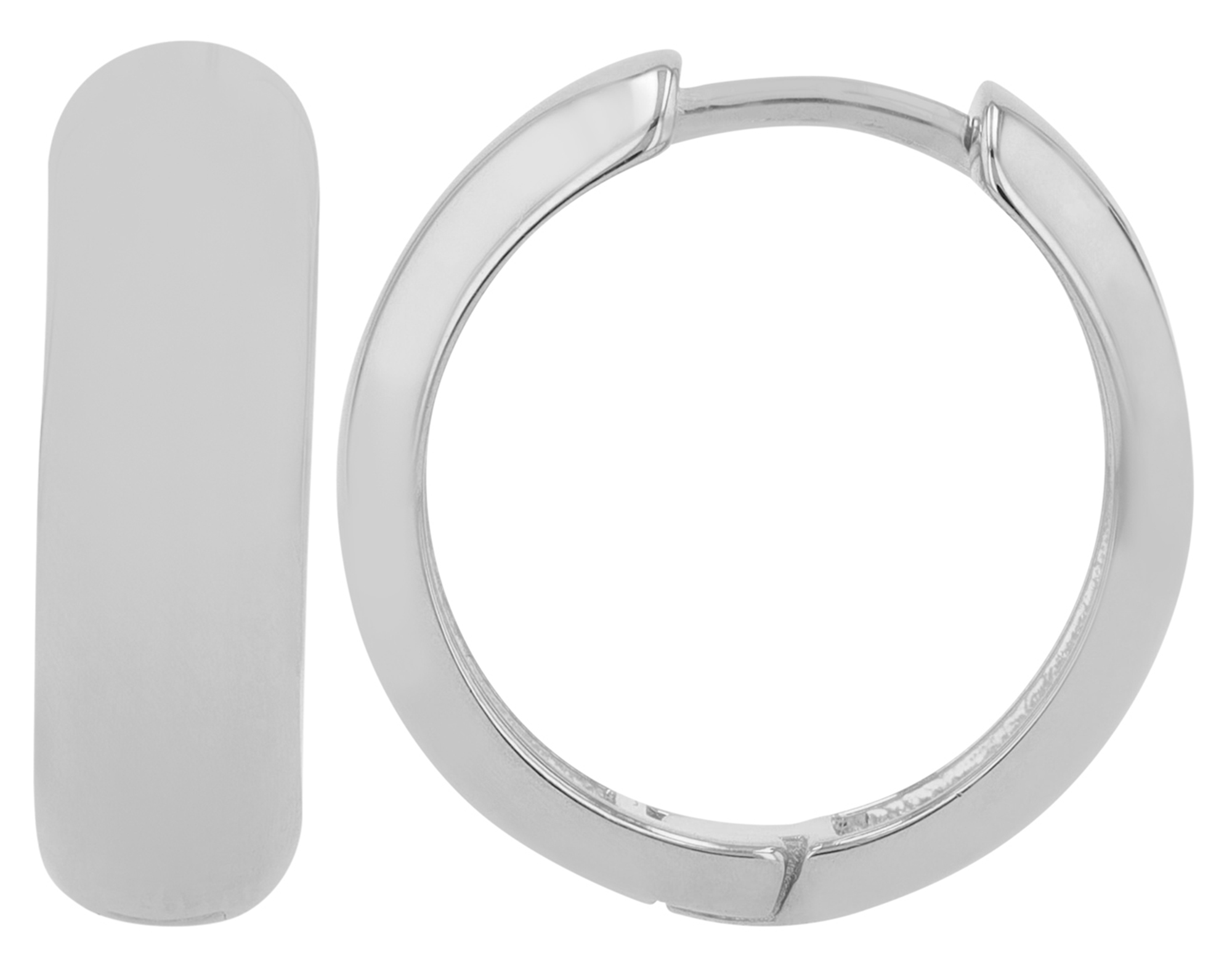 "Kimani" 925/- echt zilveren hoepel oorbellen, zilverkleurig gerhodineerd