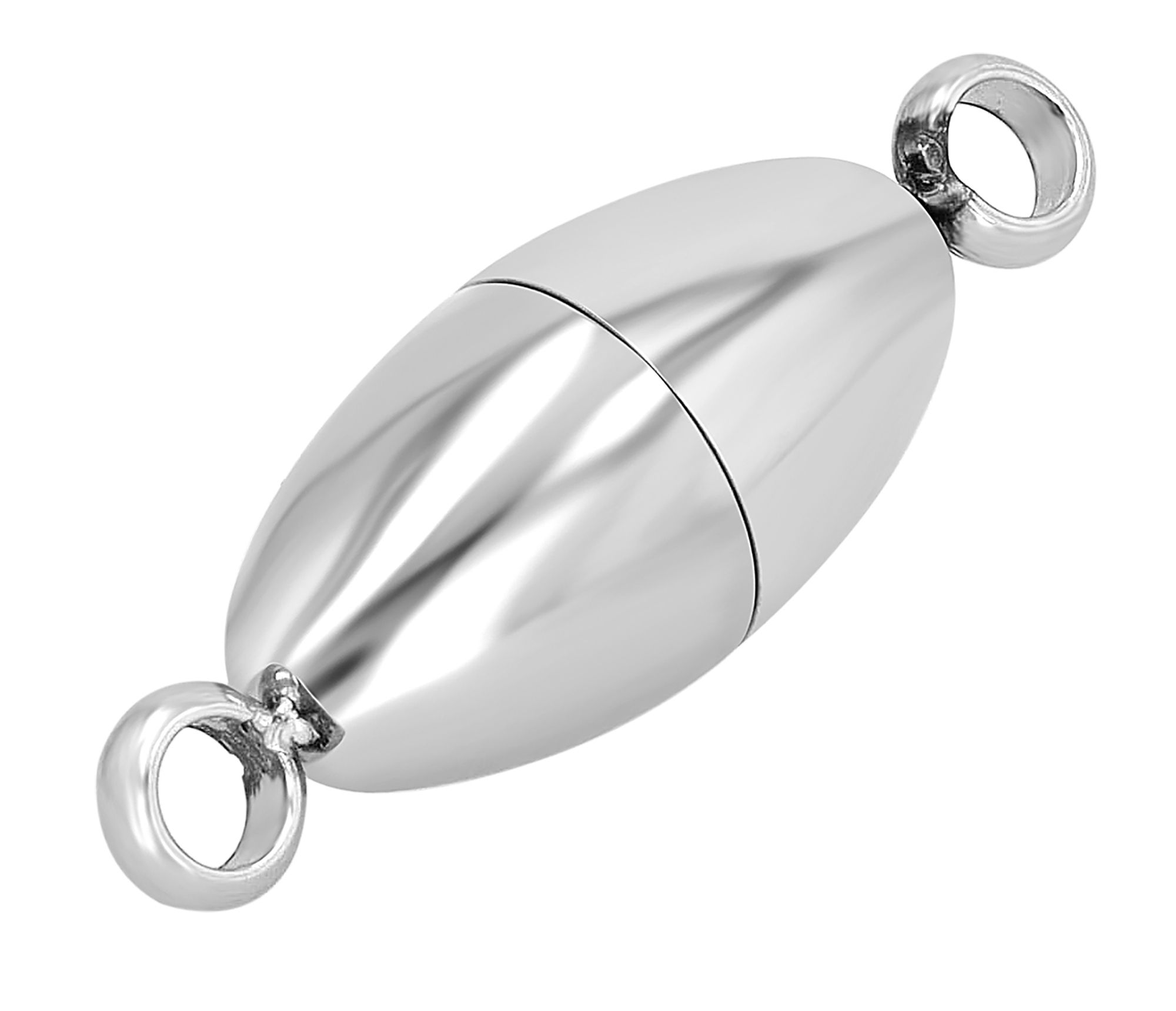 Edelstahl Magnetschließe oval, poliert, 6 mm