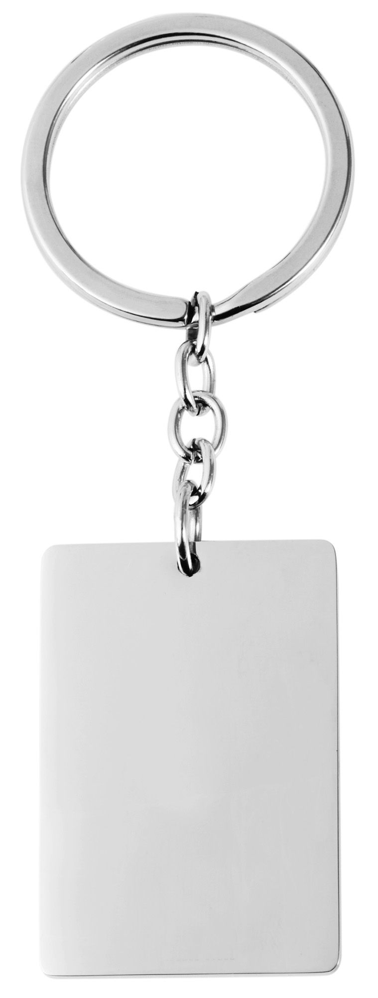 Akzent Edelstahl Schlüsselanhänger mit Gravurplatte, edelstahlfarben