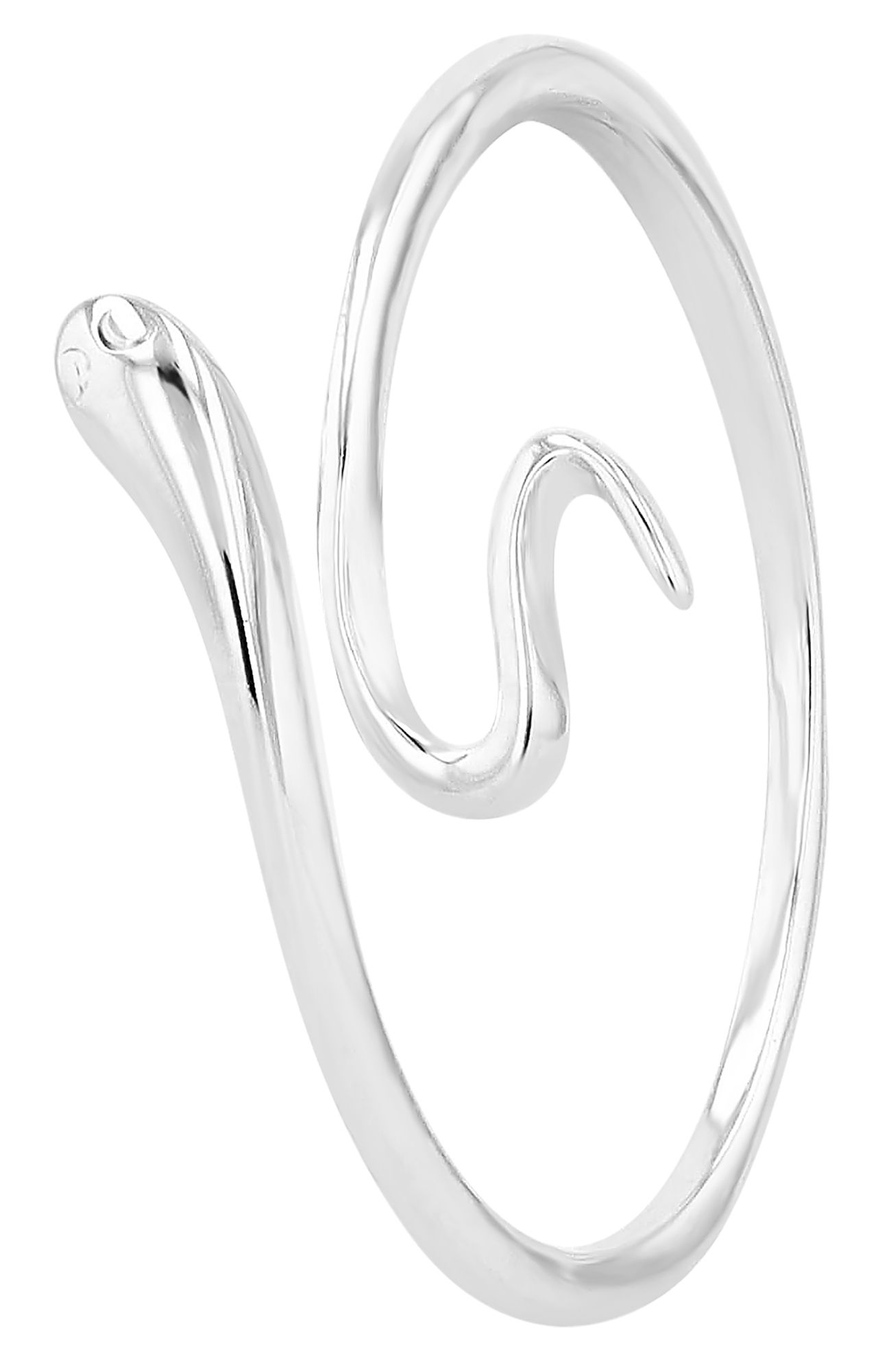 "Nagini" 925/- Echt Silber offener Ring - Schlange, rhodiniert