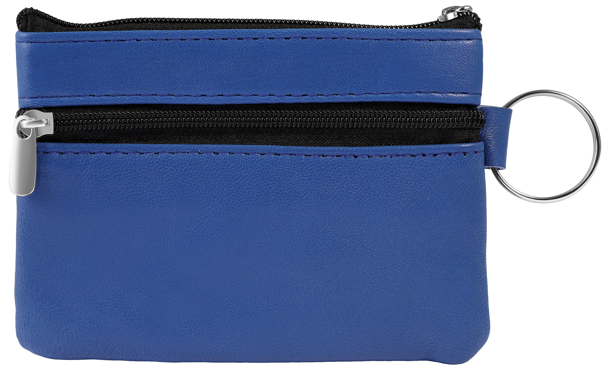 Excellance Echtleder Schlüsselbeutel, blau