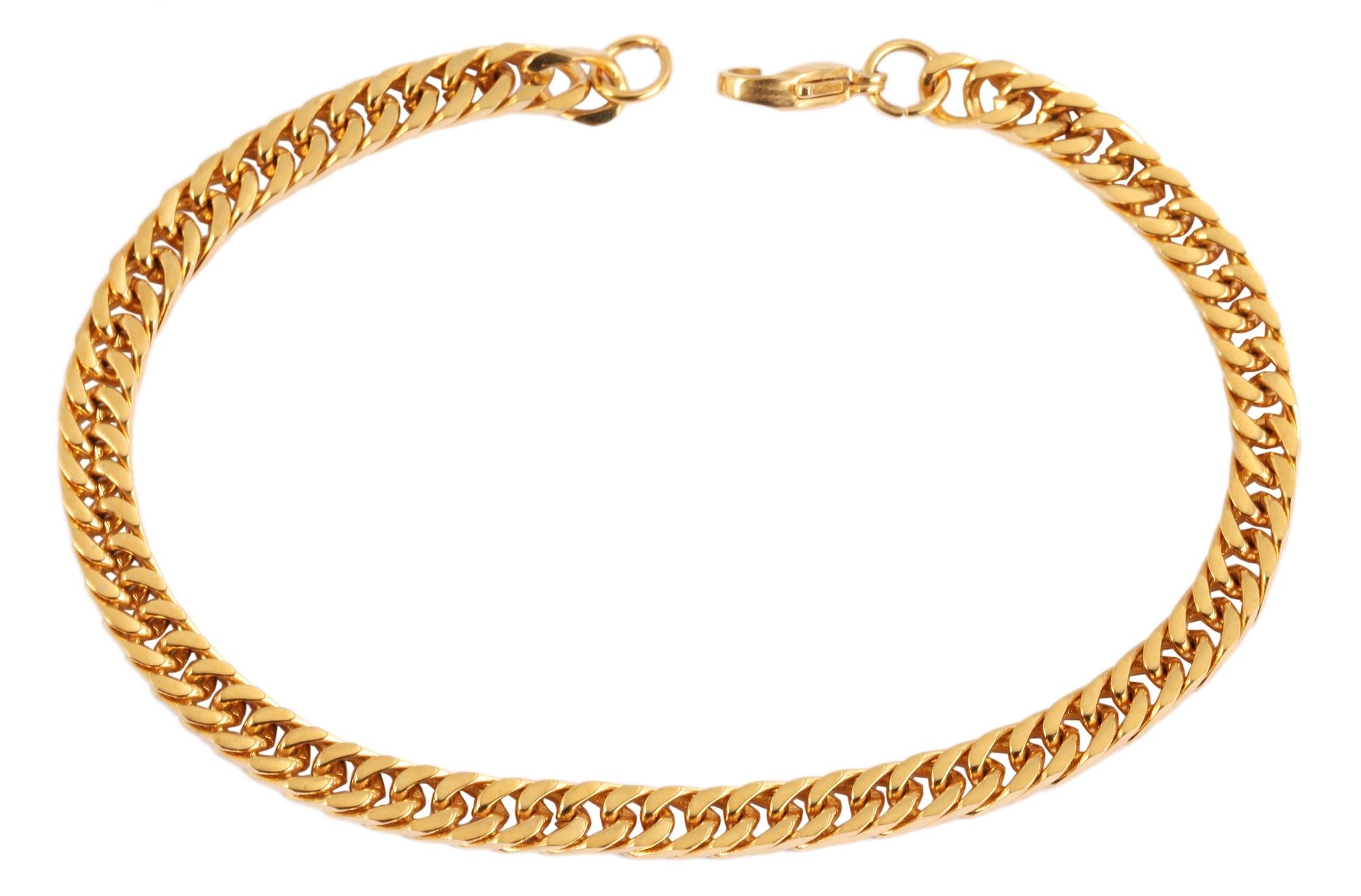 "Pan" platte armband met accent van roestvrij staal in goudkleur