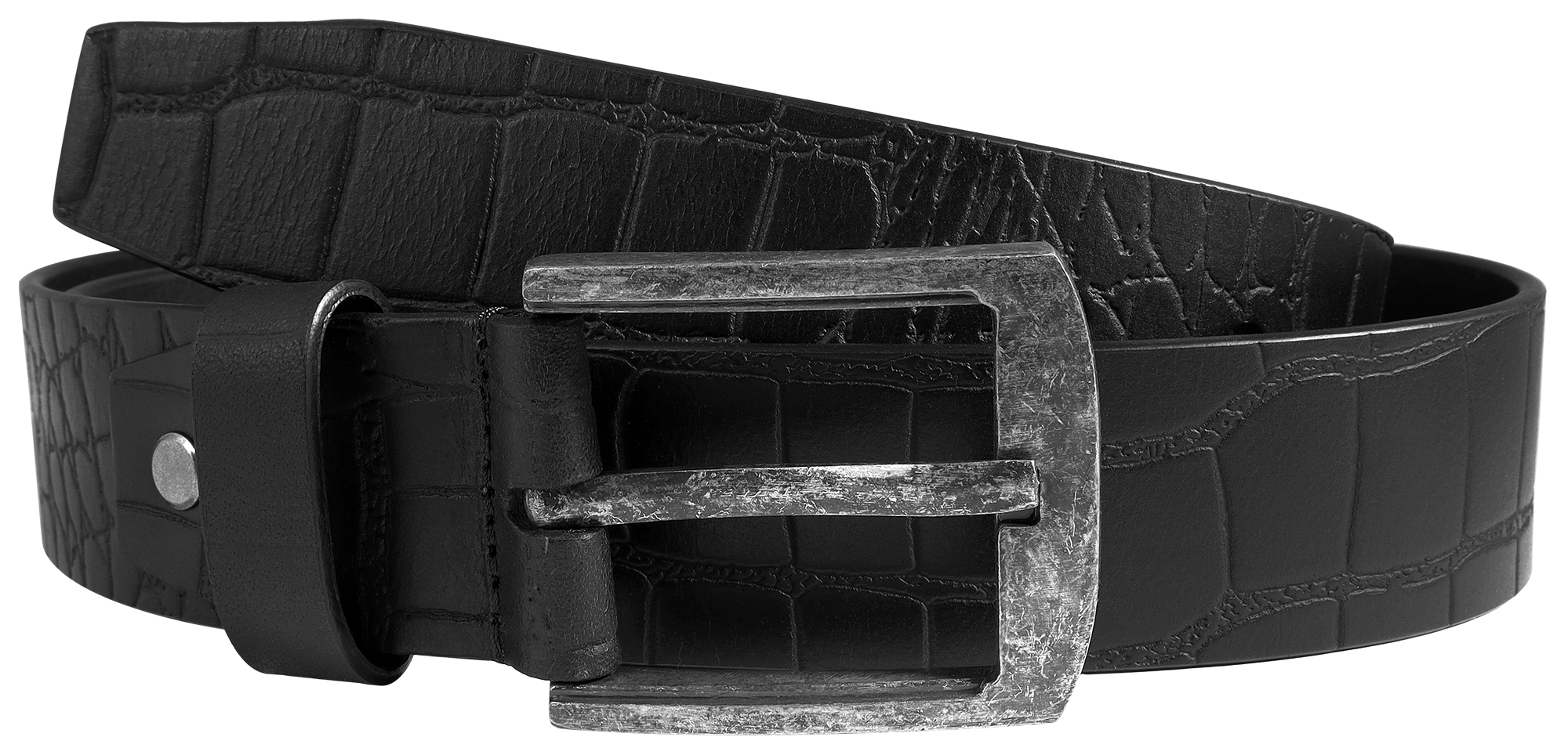 Leonardo Verrelli Echtleder Gürtel, schwarz, kürzbar, 90 cm