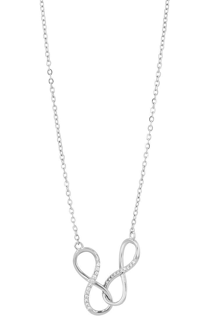 "Quinn" - Kette mit Infinity Anhänger, 925/- Echt Silber, 43+3 cm